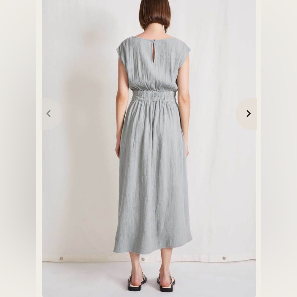 Apiece apart Marietta dress Eucalyptus Green Gauze Modern midi LARGE - Picture 2 of 5